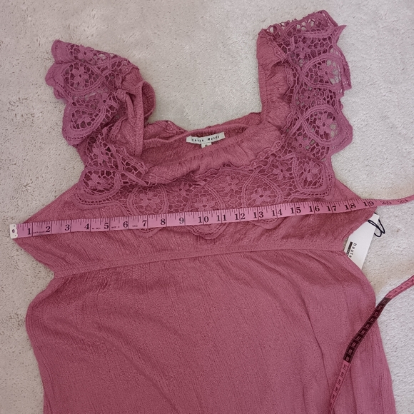 Haute Monde ~ Pink Crochet Lace Off-Shoulder Midi Dress | NWT - Picture 3 of 15